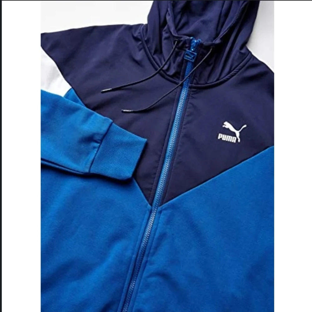 Puma Men's Iconic MCS Full Zip Hoodie Galaxy Blue